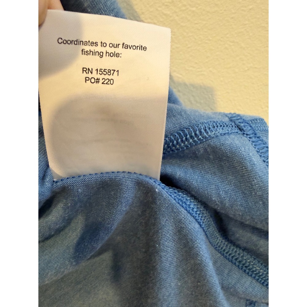 Poncho Outdoors Mens XL Blue Heather Long Sleeve Pocket Tee Performance Shirt - Picture 13 of 13